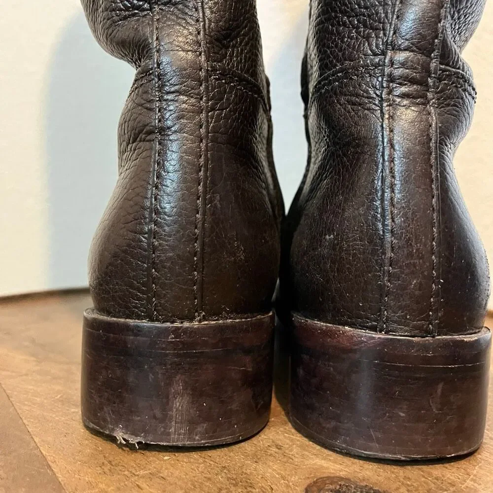 Tory Burch Joanna Leather Brown Tall Knee High Riding Boots Women's Size 8.5